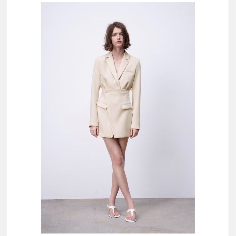 Zara Cream Blazer/Skirt Dress